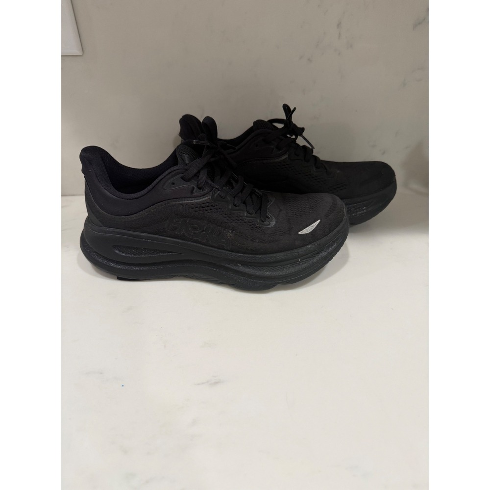 Hoka Bondi 8 Triple Black Running Shoes Womens 7.5 B 1127896 BBLC Sneakers